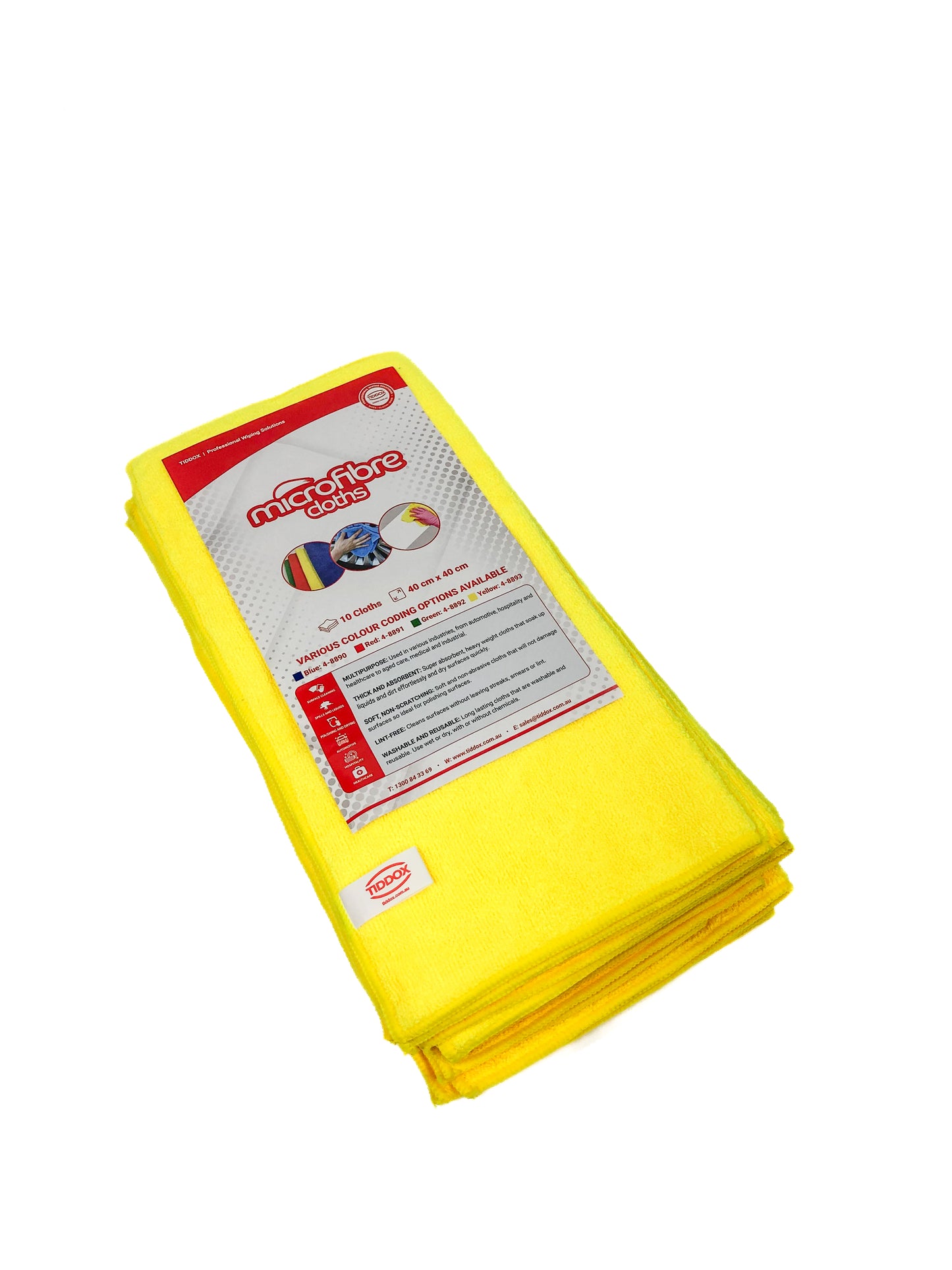 TIDDOX Microfibre Cloth - Yellow (10 Pack)