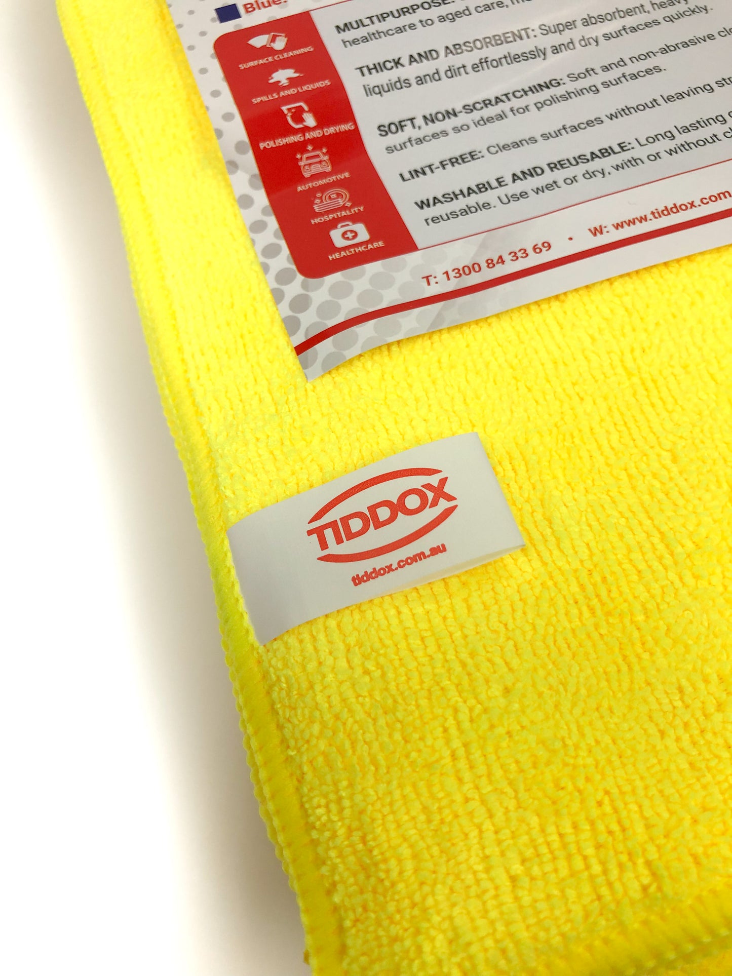 TIDDOX Microfibre Cloth - Yellow (10 Pack)
