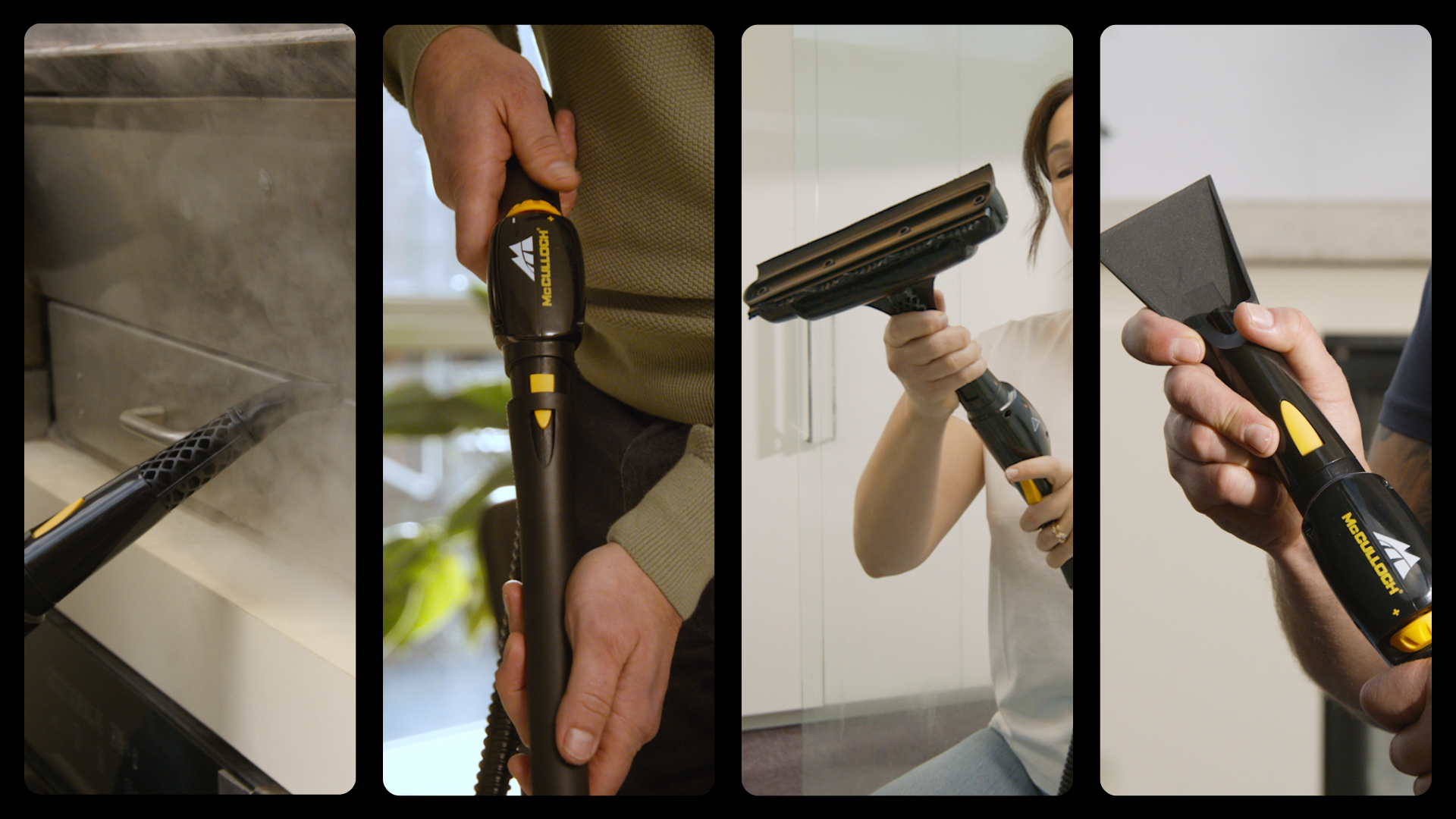 Load video: McCulloch&#39;s Dirt Has Met Its Match Video: &quot;When life gets messy, McCulloch is your MVP.When you heat water to 100°C, McCulloch Steam Cleaners can remove stains, dirt, grease, and grime. This helps to kill 99.9% of bacteria and germs. At the same time, it keeps your cleaning quality high.Dirt has met its match with McCulloch&#39;s easy-to-use, versatile and chemical-free Steam Cleaners.&quot;